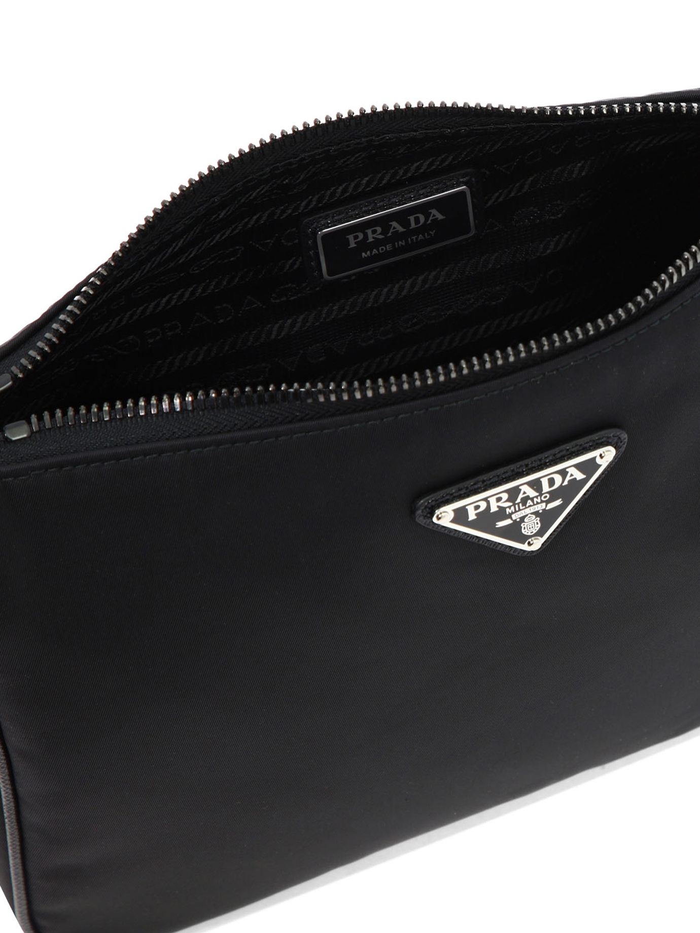 PRADA Black   Re-Nylon and Saffiano crossbody bag